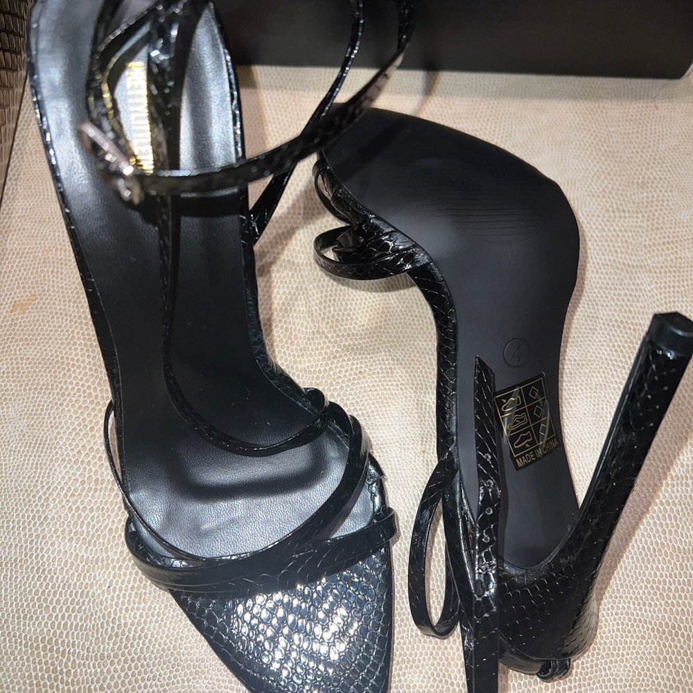 Pretty little thing black heels